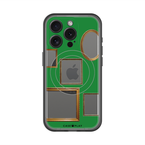 スリムプロテクションプレミアムケース with MagSafe［ Photo Frames - Green ］