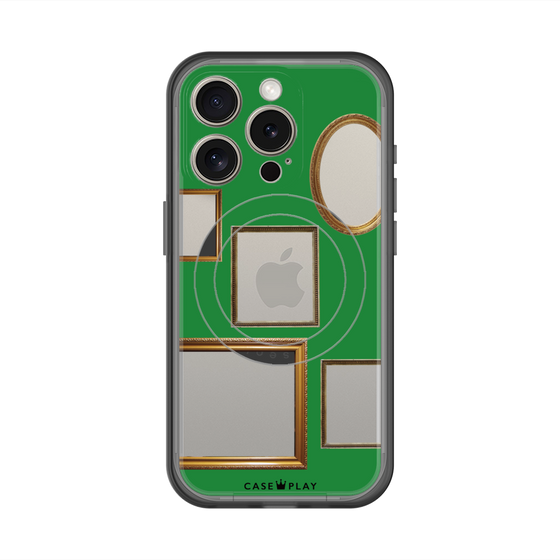 スリムプロテクションプレミアムケース with MagSafe［ Photo Frames - Green ］