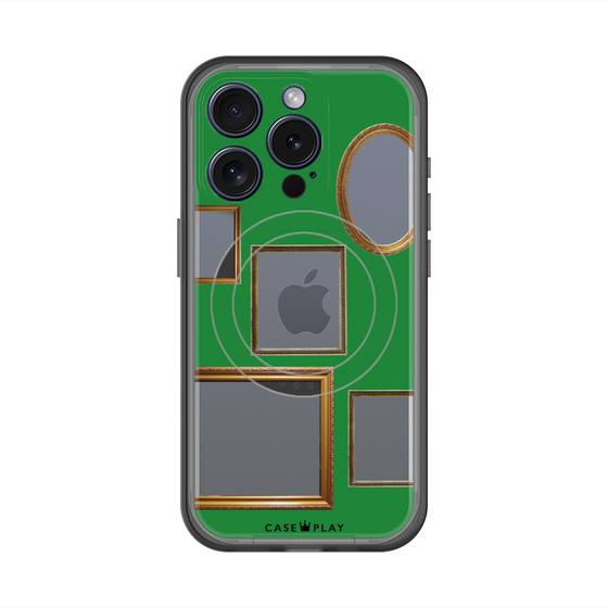 スリムプロテクションプレミアムケース with MagSafe［ Photo Frames - Green ］