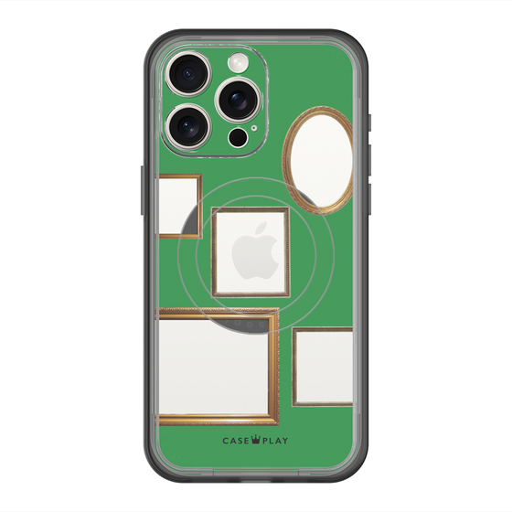 スリムプロテクションプレミアムケース with MagSafe［ Photo Frames - Green ］
