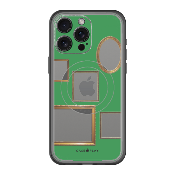 スリムプロテクションプレミアムケース with MagSafe［ Photo Frames - Green ］