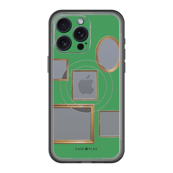 スリムプロテクションプレミアムケース with MagSafe［ Photo Frames - Green ］