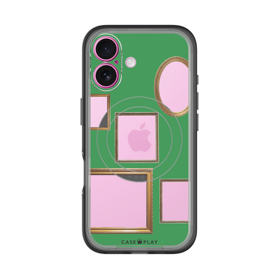 スリムプロテクションプレミアムケース with MagSafe［ Photo Frames - Green ］