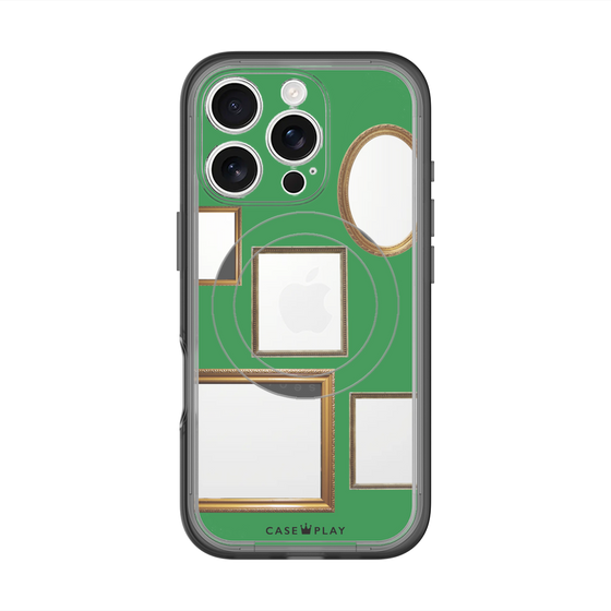 スリムプロテクションプレミアムケース with MagSafe［ Photo Frames - Green ］