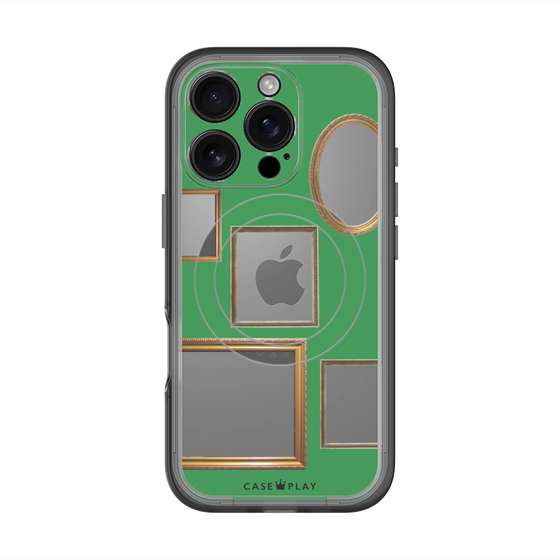 スリムプロテクションプレミアムケース with MagSafe［ Photo Frames - Green ］