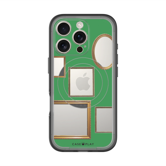 スリムプロテクションプレミアムケース with MagSafe［ Photo Frames - Green ］