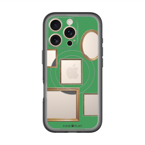 スリムプロテクションプレミアムケース with MagSafe［ Photo Frames - Green ］