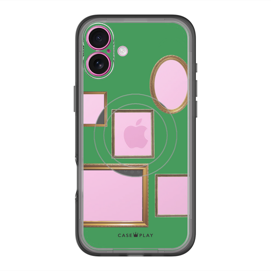 スリムプロテクションプレミアムケース with MagSafe［ Photo Frames - Green ］