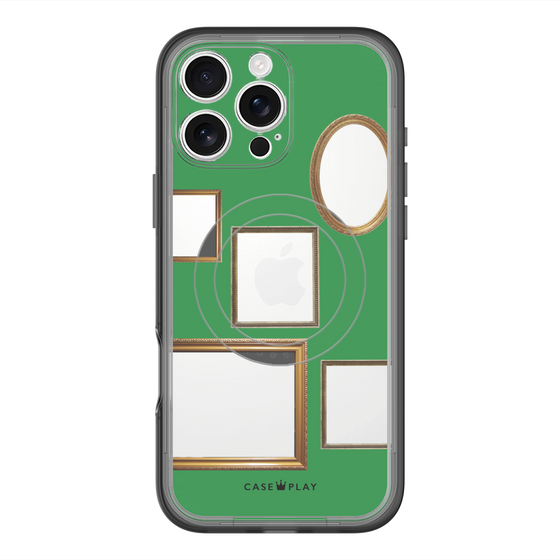 スリムプロテクションプレミアムケース with MagSafe［ Photo Frames - Green ］