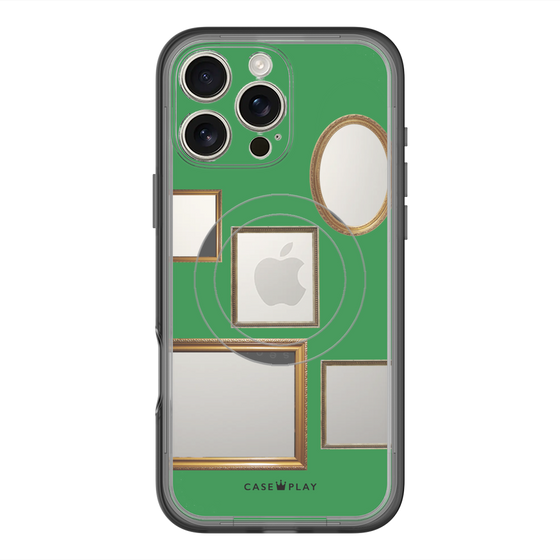 スリムプロテクションプレミアムケース with MagSafe［ Photo Frames - Green ］