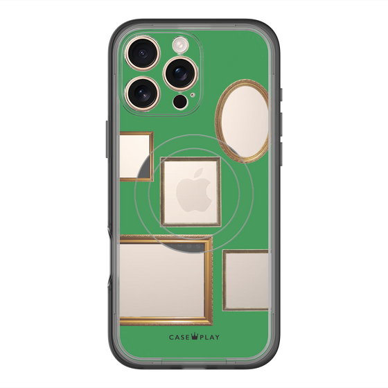 スリムプロテクションプレミアムケース with MagSafe［ Photo Frames - Green ］