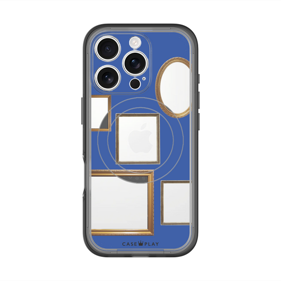 スリムプロテクションプレミアムケース with MagSafe［ Photo Frames - Blue ］