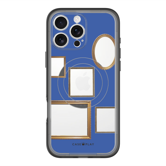 スリムプロテクションプレミアムケース with MagSafe［ Photo Frames - Blue ］