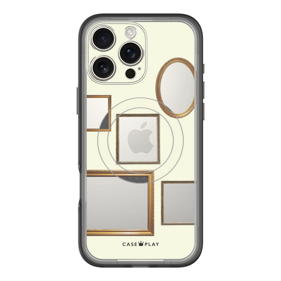 スリムプロテクションプレミアムケース with MagSafe［ Photo Frames - Ivory ］