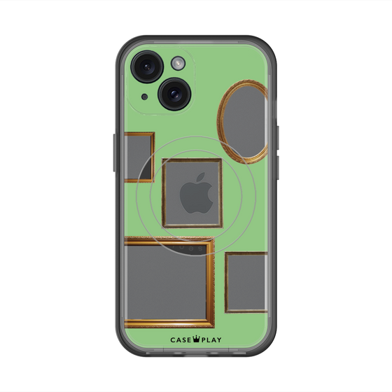 スリムプロテクションプレミアムケース with MagSafe［ Photo Frames - Light Green ］