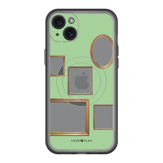 スリムプロテクションプレミアムケース with MagSafe［ Photo Frames - Light Green ］