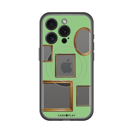 スリムプロテクションプレミアムケース with MagSafe［ Photo Frames - Light Green ］
