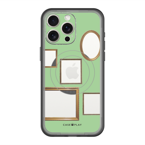 スリムプロテクションプレミアムケース with MagSafe［ Photo Frames - Light Green ］