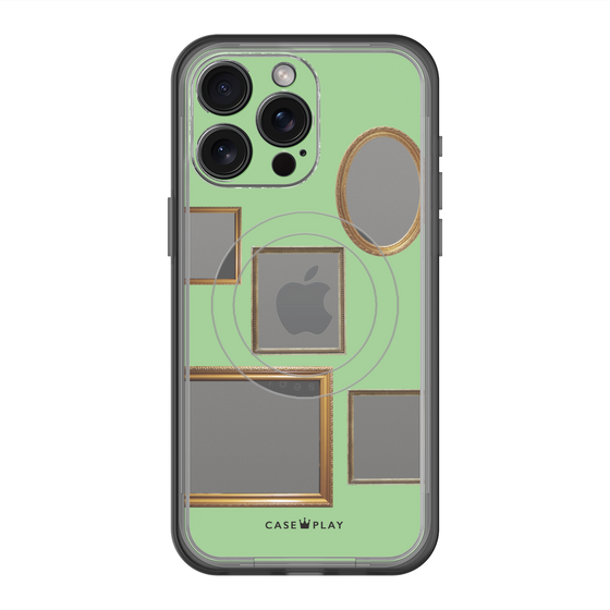 スリムプロテクションプレミアムケース with MagSafe［ Photo Frames - Light Green ］