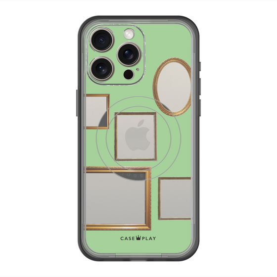 スリムプロテクションプレミアムケース with MagSafe［ Photo Frames - Light Green ］