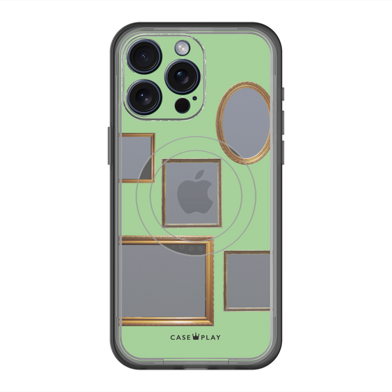 スリムプロテクションプレミアムケース with MagSafe［ Photo Frames - Light Green ］