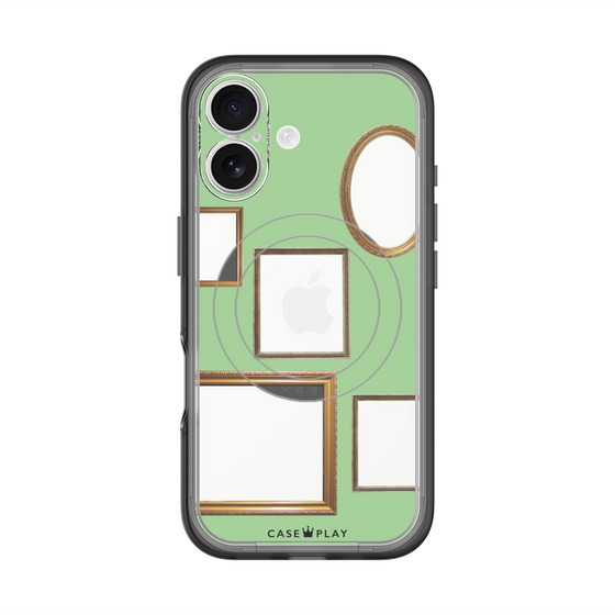 スリムプロテクションプレミアムケース with MagSafe［ Photo Frames - Light Green ］