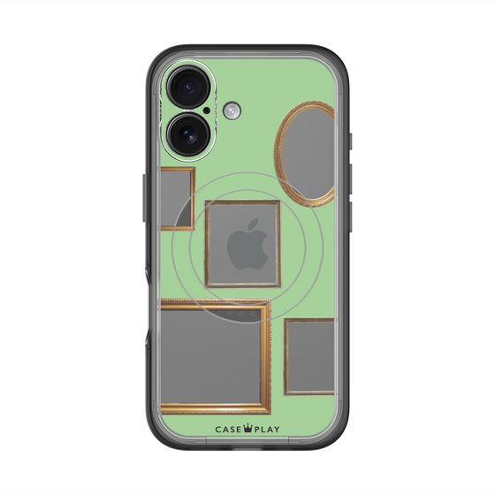 スリムプロテクションプレミアムケース with MagSafe［ Photo Frames - Light Green ］