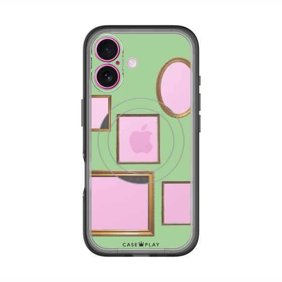 スリムプロテクションプレミアムケース with MagSafe［ Photo Frames - Light Green ］