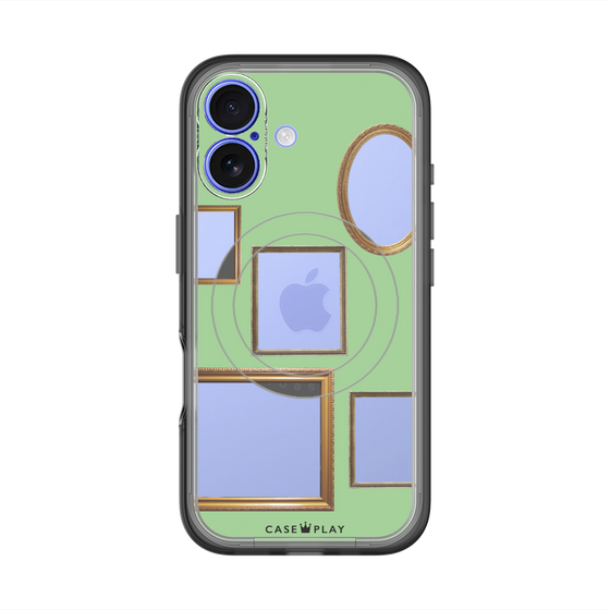 スリムプロテクションプレミアムケース with MagSafe［ Photo Frames - Light Green ］