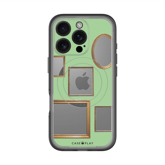 スリムプロテクションプレミアムケース with MagSafe［ Photo Frames - Light Green ］