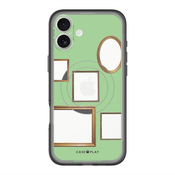 スリムプロテクションプレミアムケース with MagSafe［ Photo Frames - Light Green ］