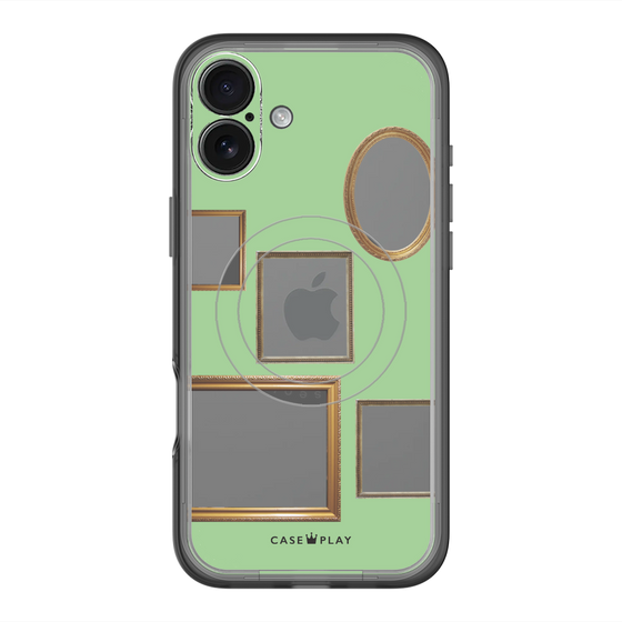 スリムプロテクションプレミアムケース with MagSafe［ Photo Frames - Light Green ］