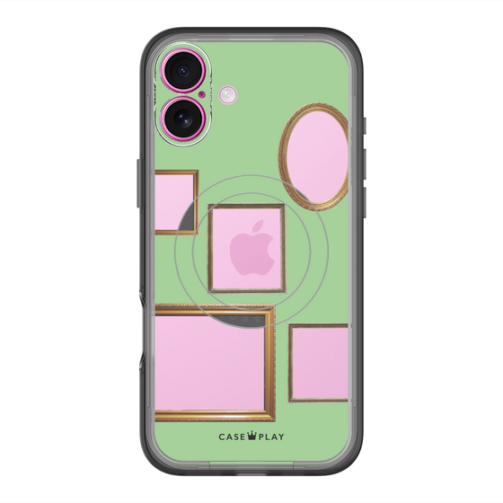 スリムプロテクションプレミアムケース with MagSafe［ Photo Frames - Light Green ］