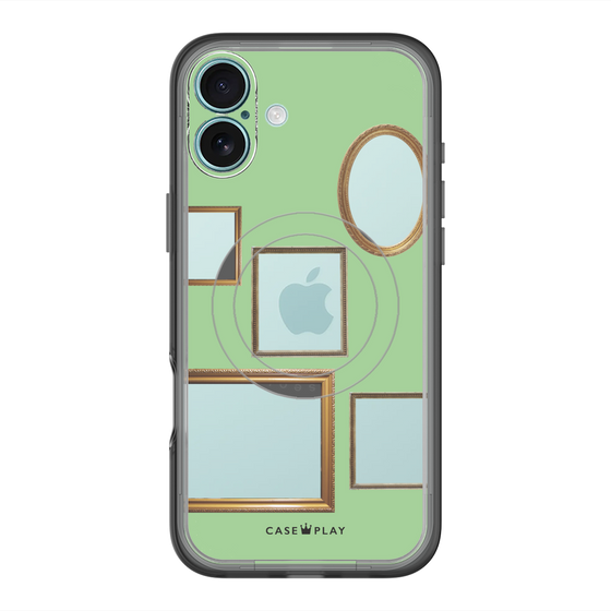スリムプロテクションプレミアムケース with MagSafe［ Photo Frames - Light Green ］