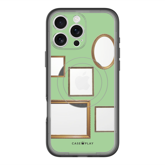 スリムプロテクションプレミアムケース with MagSafe［ Photo Frames - Light Green ］