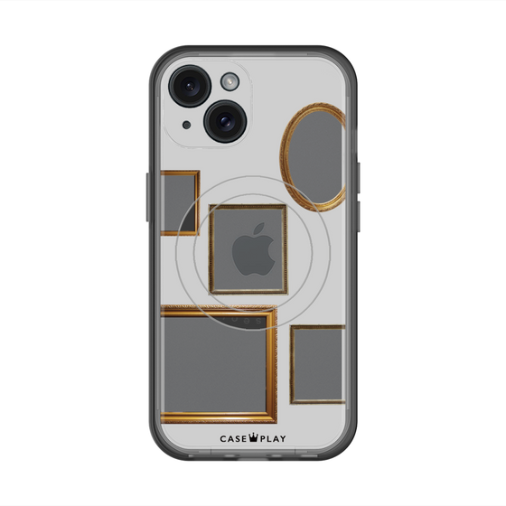 スリムプロテクションプレミアムケース with MagSafe［ Photo Frames - Light Gray ］