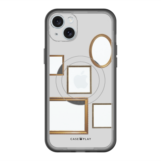 スリムプロテクションプレミアムケース with MagSafe［ Photo Frames - Light Gray ］