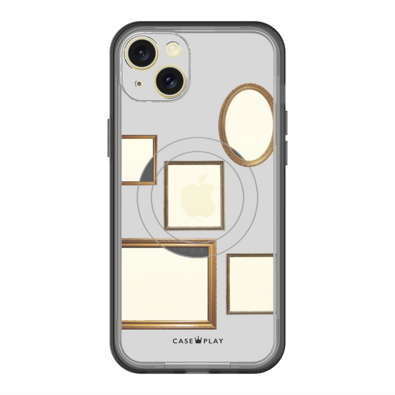 スリムプロテクションプレミアムケース with MagSafe［ Photo Frames - Light Gray ］