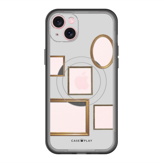 スリムプロテクションプレミアムケース with MagSafe［ Photo Frames - Light Gray ］