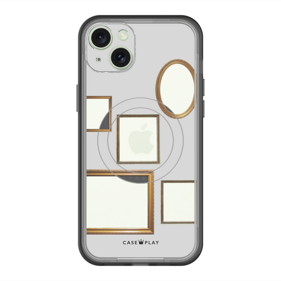 スリムプロテクションプレミアムケース with MagSafe［ Photo Frames - Light Gray ］