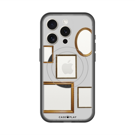 スリムプロテクションプレミアムケース with MagSafe［ Photo Frames - Light Gray ］