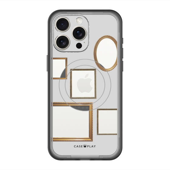 スリムプロテクションプレミアムケース with MagSafe［ Photo Frames - Light Gray ］