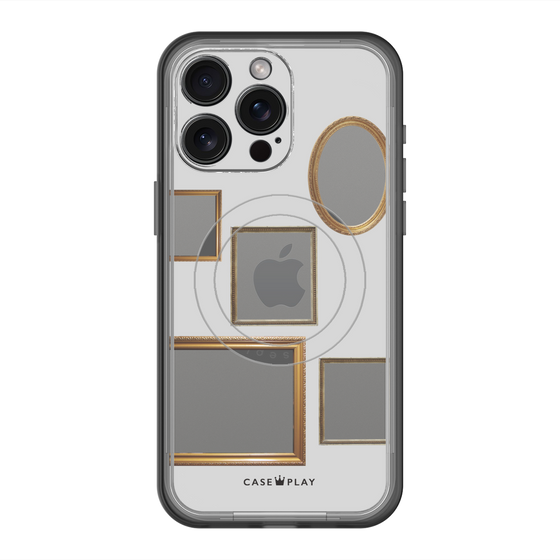 スリムプロテクションプレミアムケース with MagSafe［ Photo Frames - Light Gray ］