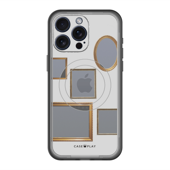 スリムプロテクションプレミアムケース with MagSafe［ Photo Frames - Light Gray ］