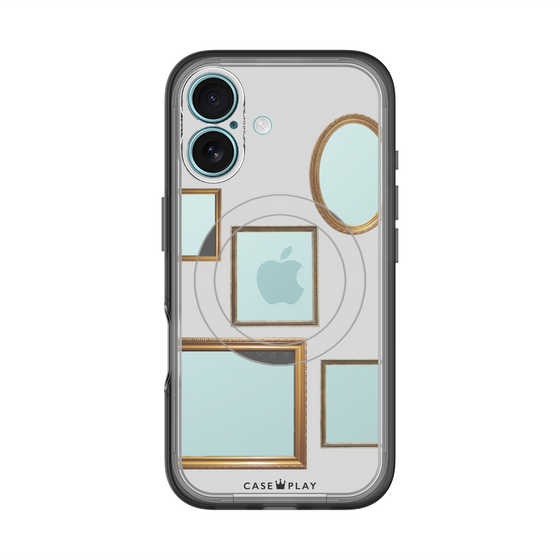スリムプロテクションプレミアムケース with MagSafe［ Photo Frames - Light Gray ］