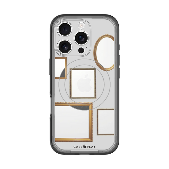 スリムプロテクションプレミアムケース with MagSafe［ Photo Frames - Light Gray ］