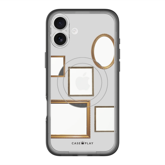スリムプロテクションプレミアムケース with MagSafe［ Photo Frames - Light Gray ］