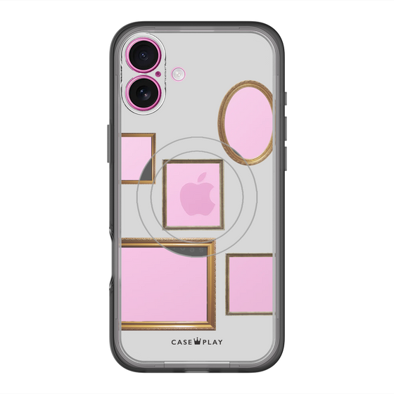 スリムプロテクションプレミアムケース with MagSafe［ Photo Frames - Light Gray ］