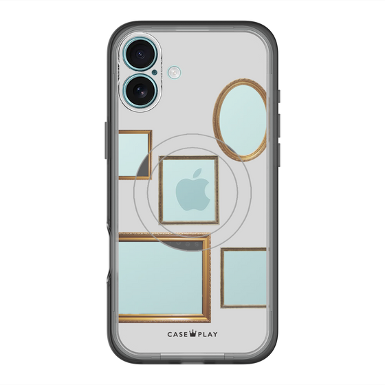 スリムプロテクションプレミアムケース with MagSafe［ Photo Frames - Light Gray ］