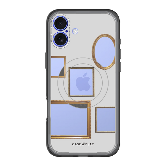 スリムプロテクションプレミアムケース with MagSafe［ Photo Frames - Light Gray ］